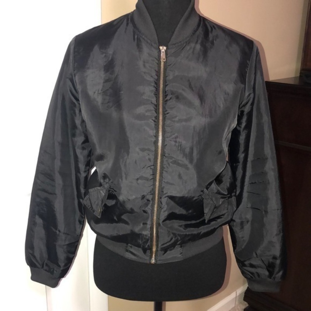 Guess Black‎ Light Weight Buffer/Bomber Jacket Sz S
